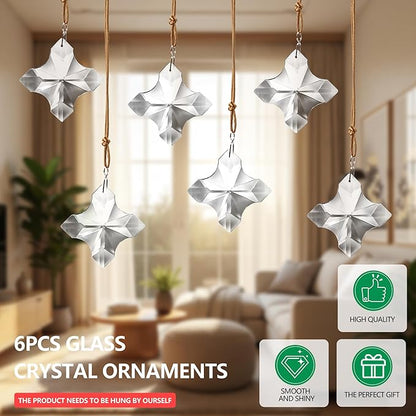 2.7in Hanging Crystal Cross Prisms Ornaments for Easter Tree Window Hanging Glass Ornaments for Home Office Car Decor