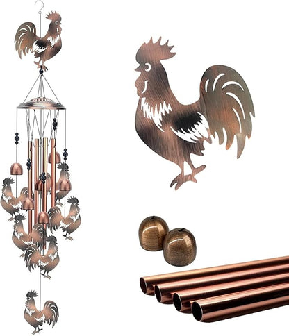 Chicken Wind Chimes for Outside,Metal Windchimes,Chicken Easter Gifts for Women/Men,Wind Chime Garden Decor Outdoor,Memorial/Housewarming/Birthday/Festival Gifts,Front Yard Decor