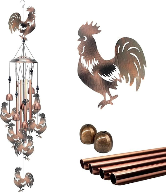 Chicken Wind Chimes for Outside,Metal Windchimes,Chicken Easter Gifts for Women/Men,Wind Chime Garden Decor Outdoor,Memorial/Housewarming/Birthday/Festival Gifts,Front Yard Decor
