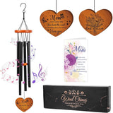 Mom Gifts Wind Chimes for Outside – Wind Chimes with Engraved Wooden Pendant for Mother, Mothers Day Birthday for Mom from Daughter Son, Garden Patio Hanging Keepsake Decor