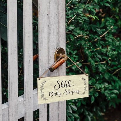 Wood Hanging Decor Sign, Do Not Disturb, Baby Sleeping Sign, Rustic Wood Front Door Plaque Wall Art Decor Gift, 10" x 5" Wood Decor Hanging Sign for Porch Yard Home Bedroom Farmhouse House Outdoor-13