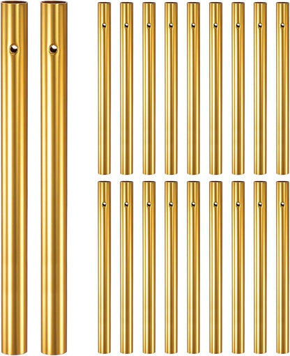 M METERXITY 20-Pack Wind Chime Tubes, Aluminum Wind Chime Empty Tubes, Metal Wind Bell for Adults Arts and Crafts/DIY Home Garden Outdoor Hanging Decorations [1x13cm, Gold]