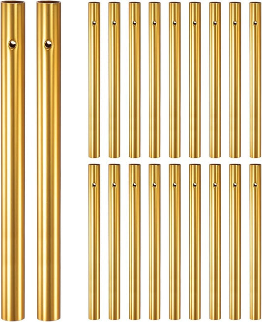 M METERXITY 20-Pack Wind Chime Tubes, Aluminum Wind Chime Empty Tubes, Metal Wind Bell for Adults Arts and Crafts/DIY Home Garden Outdoor Hanging Decorations [1x13cm, Gold]