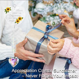 Crystal Suncatcher Thank You Gift – Never Forget The Difference You Make Ornament for Women, Appreciation Gifts for Coworkers, Teachers, Bosses, Nurses, Friends, Meaningful Keepsake