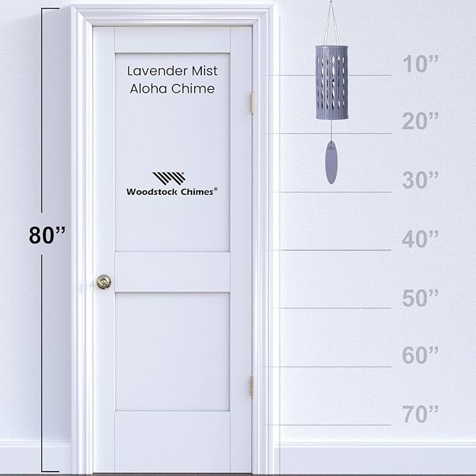 Woodstock Wind Chimes for Outside, Aloha Chime 28", Lavender Mist Windchime, Outdoor Patio and Garden Décor for Front Porch Decorative Wind Chime (ACLM)