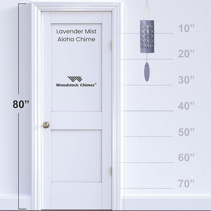Woodstock Wind Chimes for Outside, Aloha Chime 28", Lavender Mist Windchime, Outdoor Patio and Garden Décor for Front Porch Decorative Wind Chime (ACLM)