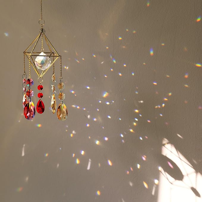 PATIKIL Teardrop Crystal Chandelier Pendants Beads, 10 Pack 145mm Length 38mm Chandelier Prisms Parts Ornaments Hanging Beads for DIY Arts Crafts Decoration, Electroplating Gold Tone