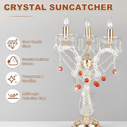 M METERXITY 20-Pack Crystal Ball Prisms, 24mm/0.94 Inch Chandelier Pendant Maker Hanging Crystals Chandelier Prisms for Home/Windows/Garden/DIY Decoration[Red Brown]