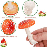 Youeon 12 Pcs Mini Mushroom Figurines Set for Garden Decor, Realistic PVC Tiny Mushroom Ornaments, Cute Miniature Statues for Fairy Garden, Yard, Lawn, DIY Crafts, and Home Decor