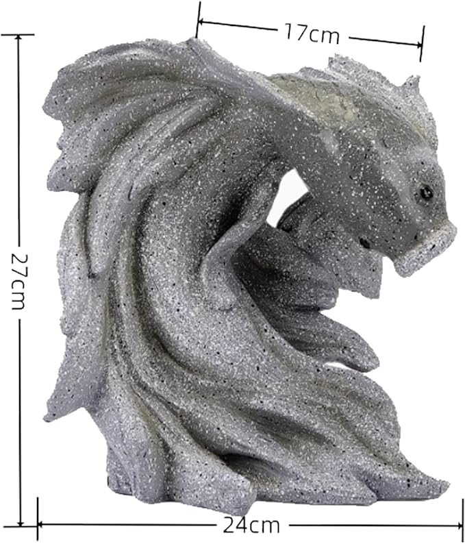 Goldfish Shape Pond spitters for Small Ponds, Fish Tank Automatic Circulation Water Landscaping Ornaments, Pool Fountains for Above Ground Pools, Garden Decor for Koi Pond(Gray,24 * 17 * 27cm)