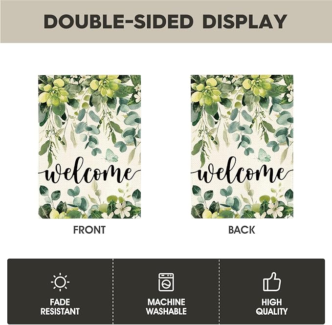 AVOIN colorlife Set of 12 Seasonal Holiday Garden Flag 12x18 Inch Double Sided Outside, Welcome Farmhouse Yard Outdoor Flag