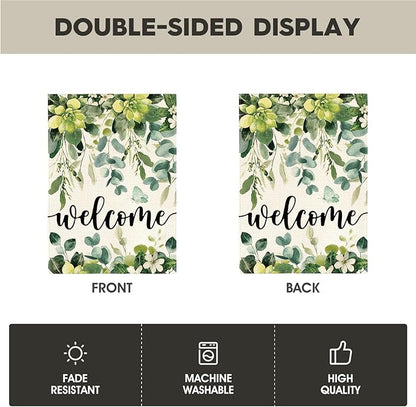AVOIN colorlife Set of 12 Seasonal Holiday Garden Flag 12x18 Inch Double Sided Outside, Welcome Farmhouse Yard Outdoor Flag