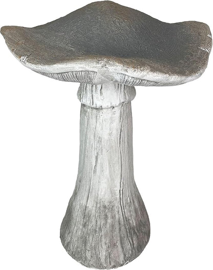 Zeckos Mushroom Statue 17 inches High, Large Magnesium Oxide Garden Sculpture, Indoor Outdoor Yard Decor, Rustic Art Accent, Weather-Resistant, Heavy Duty Decorative Ornament