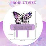 Memorial Grave Markers & Decorations - Weatherproof Metal Sympathy Plaques & Butterfly Stakes for Cemetery, Yard, Garden, Patio - Waterproof Remembrance Grave Stakes for Outdoors
