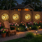 Gardsee Solar Fence Lights Outdoor 2 Pack Deck Step Wall Lights Butterfly Metal Waterproof LED Warm Yellow Light for Garden Post Patio Backyard Yard Decor (Black 2)