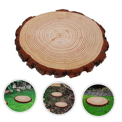 Happyyami 1pcs Garden Decorative Wooden Paver Outdoor Easy DIY Adds Natural Beauty