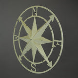Nautical Compass Rose Wall Hanging Sculpture - Antiqued White Finish Metal Indoor Outdoor Ocean Decor - 20.5 Inch Diameter Elegant Maritime Home Accent Piece