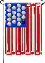Artofy 4th of July Golf Ball Patriotic Small Decorative Garden Flag, America USA Golf Club Red Blue White Yard Lawn Outside Decor, American Independence Day Outdoor Home Decoration Double Sided 12x18
