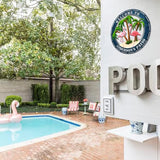 MeMate Flamingo Patio Sign Outdoor Decor, Personalized Metal Sign for Backyard, Custom Name Signs for Garden Porch, Deck, Large Metal Sign for Outside, Housewarming Gifts for Family Friends