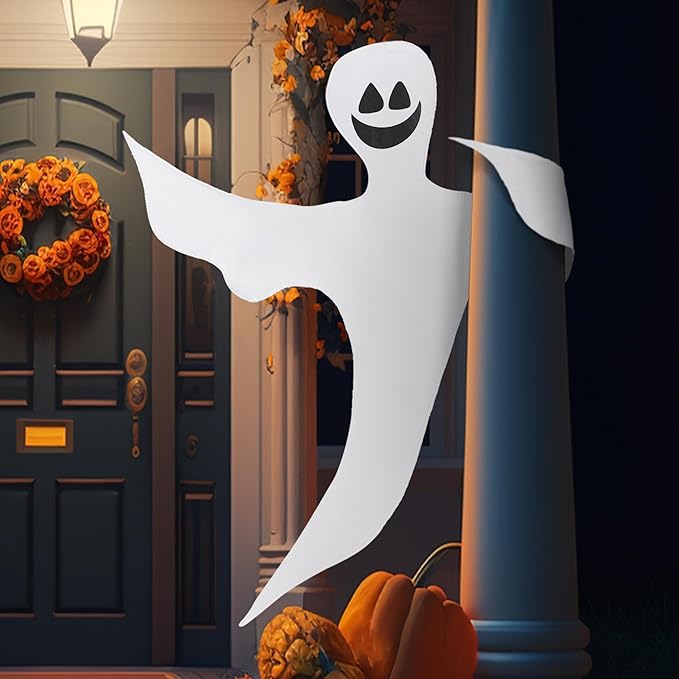 JOYIN Halloween Tree Wrap Ghost Decoration Outdoor, Smiling Hanging Ghost Decorations for Halloween Lawn, Tree Decor, Party Supplies