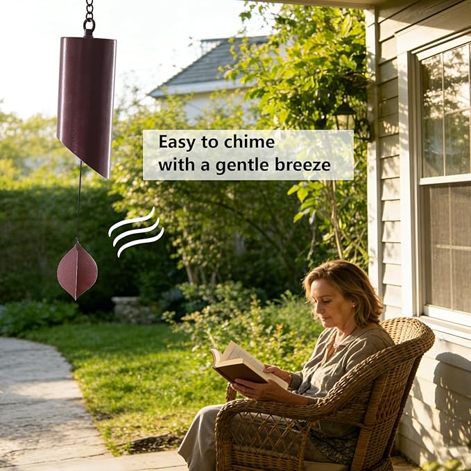 Wind Chimes for Outside Deep Tone, Deep Resonance Serenity Bell Wind Chimes,Metal Windbell, Weather Resistant Modern Wind Chimes for Patio Garden Porch Bronze