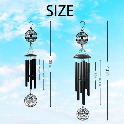 Personalized Anniversary Wind Chime Gift,15th 20th 25th 30th 35th 40th 50th 60th 65th 70th Any Year Anniversary Wedding Gift for Couple,Custom Wind Chime Gifts for Him or Her or Parents