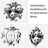8 Inch Sublimation Wind Spinner, 3D Aluminum Metal Wind Spinner with Hook, Indoor Yard Garden Hanging Decoration, Weather Resistant Rotating Spiral Ornament, Cute Panda Group