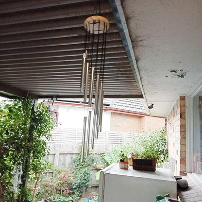 Wind Chimes for Outside with 12 Aluminum Tubes Wind Bells, 23 Inches Melody Windchimes Outdoors for Farmhouse Garden Patio Home Decor (Silver)