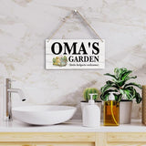 Oma Gifts Outdoor Garden Wooden Sign Decor, Indoor Garden Decoration Hanging Signs 12x6 Inches, Outdoor Porch Yard Wall Art Decor Sign, Mother's Day Gifts Birthday Gift for Mom Grandma