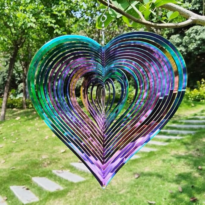 Wind Spinners Outdoor Yard Spinners - Metal Wind Spinner Outdoor Hanging, Wind Chimes for Outside, Spiral Crystal Wind Spinner, Garden Wind Spinners, （10 inch）