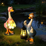 Goose Garden Statue Solar Light, Waterproof LED Decorative Lamp, Outdoor Solar-Powered Yard Art for Garden Patio Pathway Decoration & Housewarming Gift(A Pair)