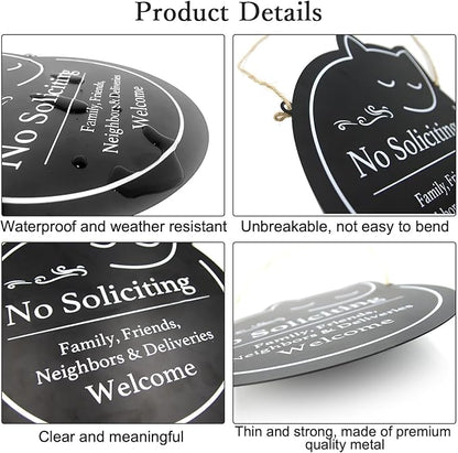 Handook No Soliciting Sign for House Funny Metal No Soliciting Yard Sign (Hang-2)