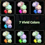 Solar Garden Lights Outdoor - Solar Flowers Lights Outdoor Decorative Waterproof, 40 Hours Coloring Changing Carnation Yard Pathway Lawn Solar Powered Lamp, Backyard Decor, 4pcs