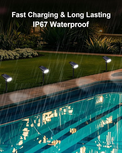1 Pack Solar Powered Outdoor Spot Lights Outside Waterproof 20 LEDs Landscape Spotlights Dusk to Dawn for House Yard Tree, Plants, Walls, Path, Garden, Statues, Superior Accent Uplighting Cool White