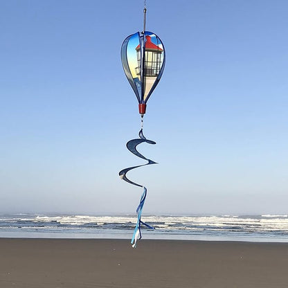 In The Breeze 0987 Coastal Lighthouse Hot Air Balloon-6 Panel Wind Decoration