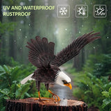 Kircust Metal Bald Eagle Large Outdoor Statues Garden Decor Sculptures Statues Outdoor Majestic America Eagle Bird Decor for Patio Yard and Lawn, 17-Inch Wide, Man Gift