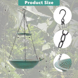 13 inch Rain Chain Basin, Metal Rain Chains Anchoring Bowl Dish, DIY Rain Chain Basin for Gutter Downspout, 2 Layer Hanging Birdbath for Outdoor Garden Patio Decor