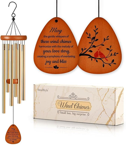 SteadStyle Anniversary Decorations for Couples, Parents, Husband, Wife, Wedding Anniversary Keepsake Wind Chimes for Outside Garden Patio Backyard Porch