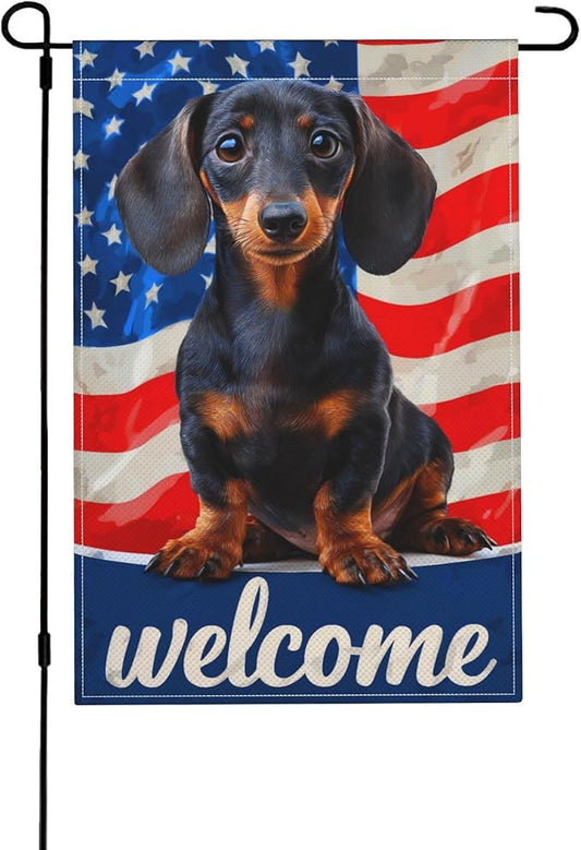 Dog Garden Flag Seasonal Double Sided 12 x 18 Inch Small Yard Flag for Indoor Outdoor Decor Holiday All Seasons