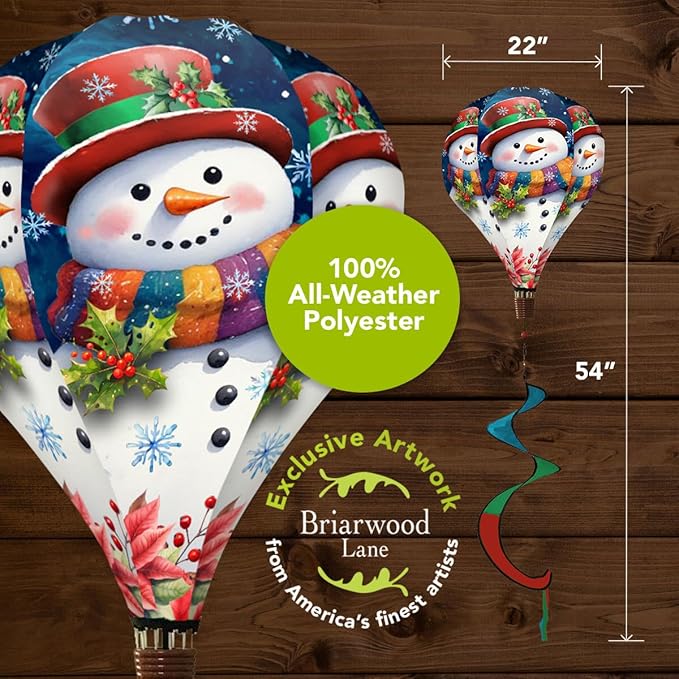 Briarwood Lane Friendly Snowman Hot Air Balloon Spinner