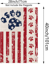 4th of July House Flag Dog Stars and Stripes Double Sided USA Flag Patriotic Memorial Day Independence Day Yard Outdoor Decorations 28x40 Inch