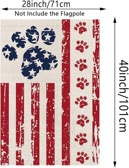4th of July House Flag Dog Stars and Stripes Double Sided USA Flag Patriotic Memorial Day Independence Day Yard Outdoor Decorations 28x40 Inch