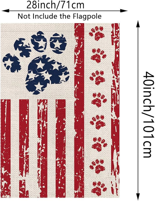 4th of July House Flag Dog Stars and Stripes Double Sided USA Flag Patriotic Memorial Day Independence Day Yard Outdoor Decorations 28x40 Inch
