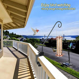 Heavy Duty Deck Hook,Courtyard Decoration,Pole 16.5”Long Metal Deck Railing Hooks for Hanging Bird Feeders,Planters,Suet Baskets,Lanterns,Wind Chimes,Clamp Mounted,Under 18 LBS(2 Pack)