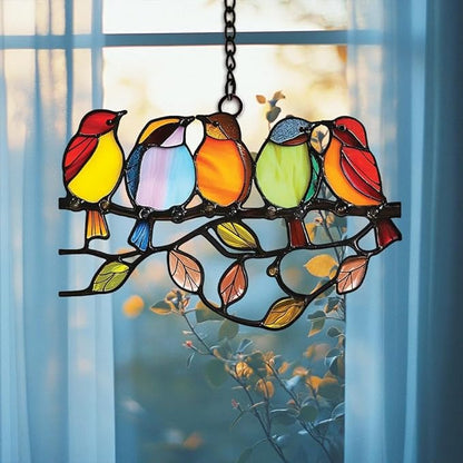 Colorful Bird Acrylic Suncatcher Window Hanging Yard Decor Home Office Decor Bird Lover Gift