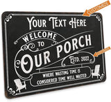 Personalized Porch Sign Welcome to Our Porch Sign Custom Family Name Patio Décor Deck Backyard Signs 12x18 112180111001