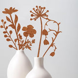 Metal Flowers Garden Stakes, Flower Bed Decor Plant Stakes, Rusted Metal Flower Plant Art for Outside, Yard Art Outdoor for Lawn Yard, Walkway Flower Garden Pots