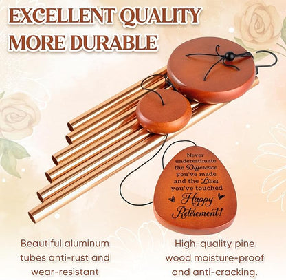 Retirement Gifts for Women Men, Retirement Gift Wine Chimes, Best Happy Retirement Gifts for Teathers Coworker Nurse Boss Friends, Retired Decorations