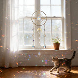 HDCRYSTALGIFTS Crystal Suncatcher, Window Suncatcher Prism Hanging Sun Catcher Rainbow Crystals Indoor Outdoor Decor Glass Christmas Ornaments Gifts,23inch