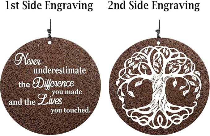 Retirement Wind Chime, Tree of Life, Inspirational Retirement Gifts for Men, Women, Teacher, Co-Worker, Employee, Nanny, Nurse (Copper), NXW#303